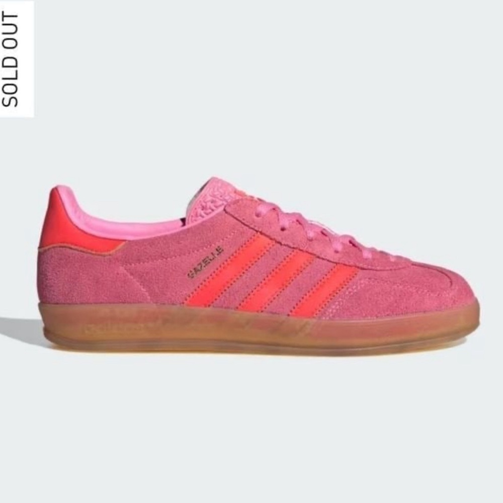 Brand New NWT Adidas Gazelle Sneakers in Beam Pink Solar Red Gum Sole Women’s 8